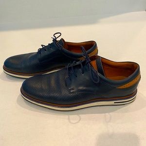 Genuine leather blue men’s shoes